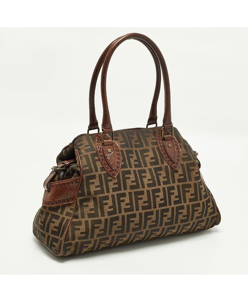 Pre-Owned Fendi Zucca Canvas and Leather Chef De Jour Satchel
