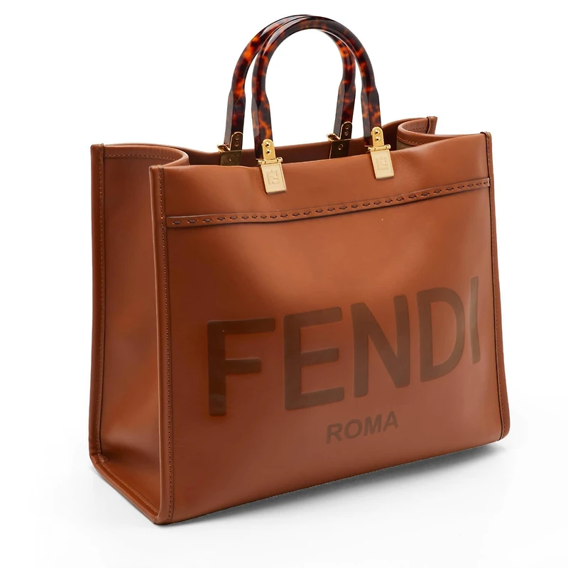 Pre-Owned Fendi Sunshine Large Leather Shopper Tote