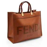 Pre-Owned Fendi Sunshine Large Leather Shopper Tote