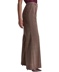 Bcbg Women's Wide-Leg Pleated Plaid Pants