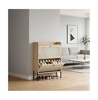 Slickblue Shoe Cabinet with Adjustable Removable Shelves for Flexible Storage