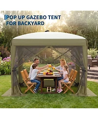 Maxsa 8' x 8' Pop-Up Gazebo Canopy, 300D Oxford Fabric with B3 Mesh, Steel Frame, Removable Wind Panels, Carry Bag