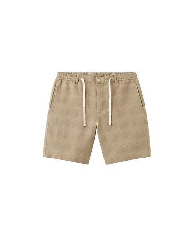 Mango Men's Check Linen-Blend Straight-Fit Bermuda Shorts, 8.54" Inseam
