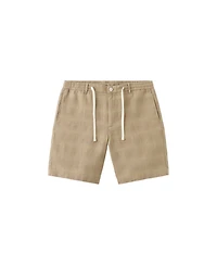 Mango Men's Check Linen-Blend Straight-Fit Bermuda Shorts, 8.54" Inseam