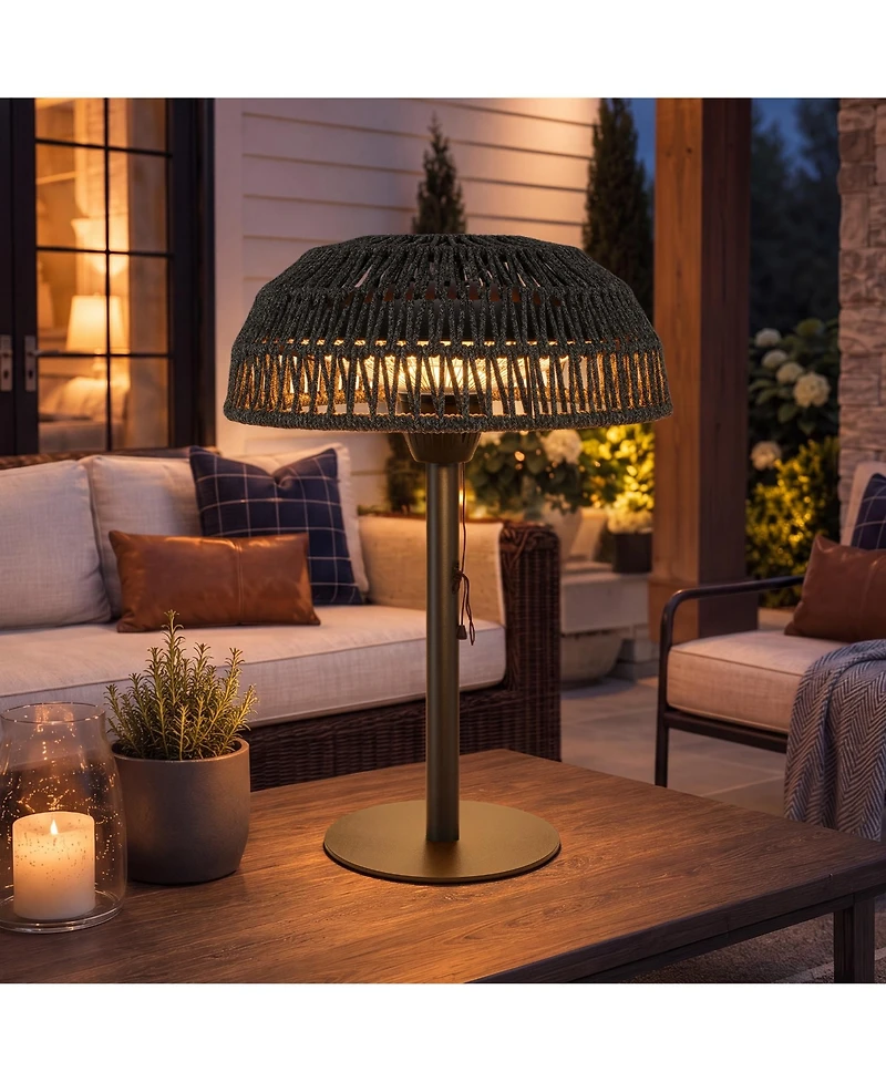 Ltmate Global Inc. 1500W Tabletop Patio Heater with Woven Rattan Shade