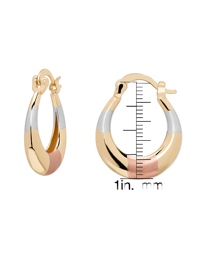 Macy's Tri-Color Oval Hoop Earrings