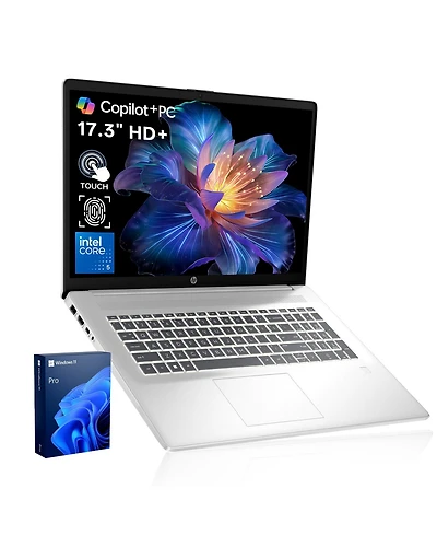 Hp Essential 17.3" Hd+ Touchscreen Laptop, Intel Core 5 120U, Intel Graphics, 64GB Ram, 1TB Ssd, Wi-Fi 6, Win11 Pro, Silver