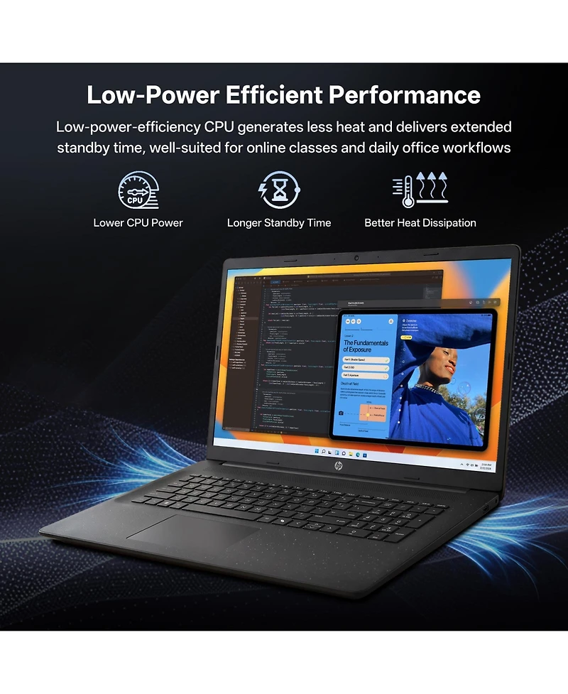 Hp 17.3" Business Copilot Ai Laptop, More WorkspaceandAI Task, Core Ultra 5 225U, Intel Graphics, 16GB DDR5, 1TB Ssd, Wi-Fi 6, Win11 Pro, Black