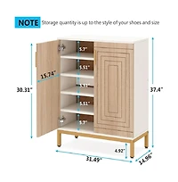 Slickblue 2 Door Shoe Storage Cabinet with Sturdy Mdf and Metal Frame