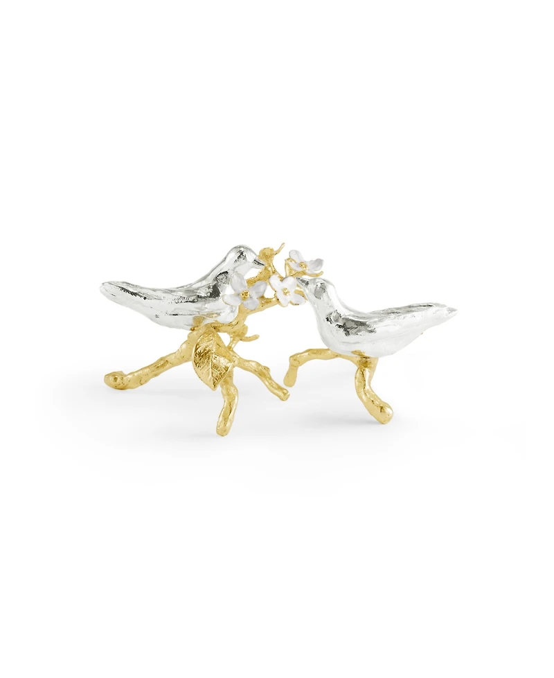 Michael Aram Lovebirds Silver Gold Pair Decorative Object 2 piece