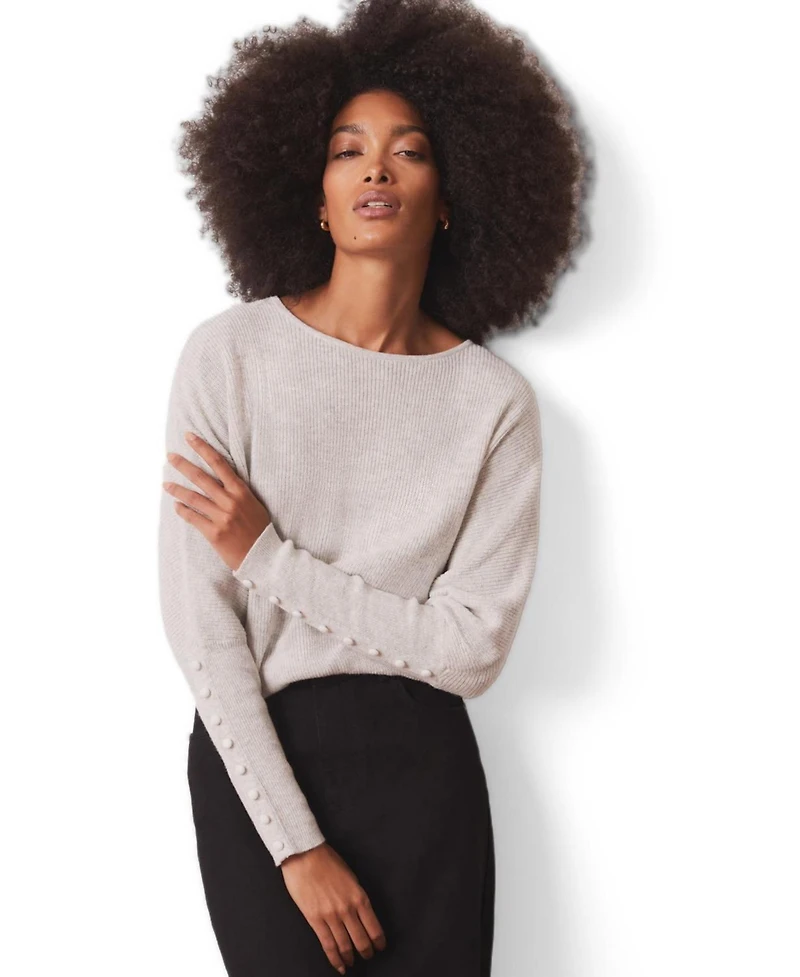 Mint Velvet Women's Lace Detail Batwing Jumper
