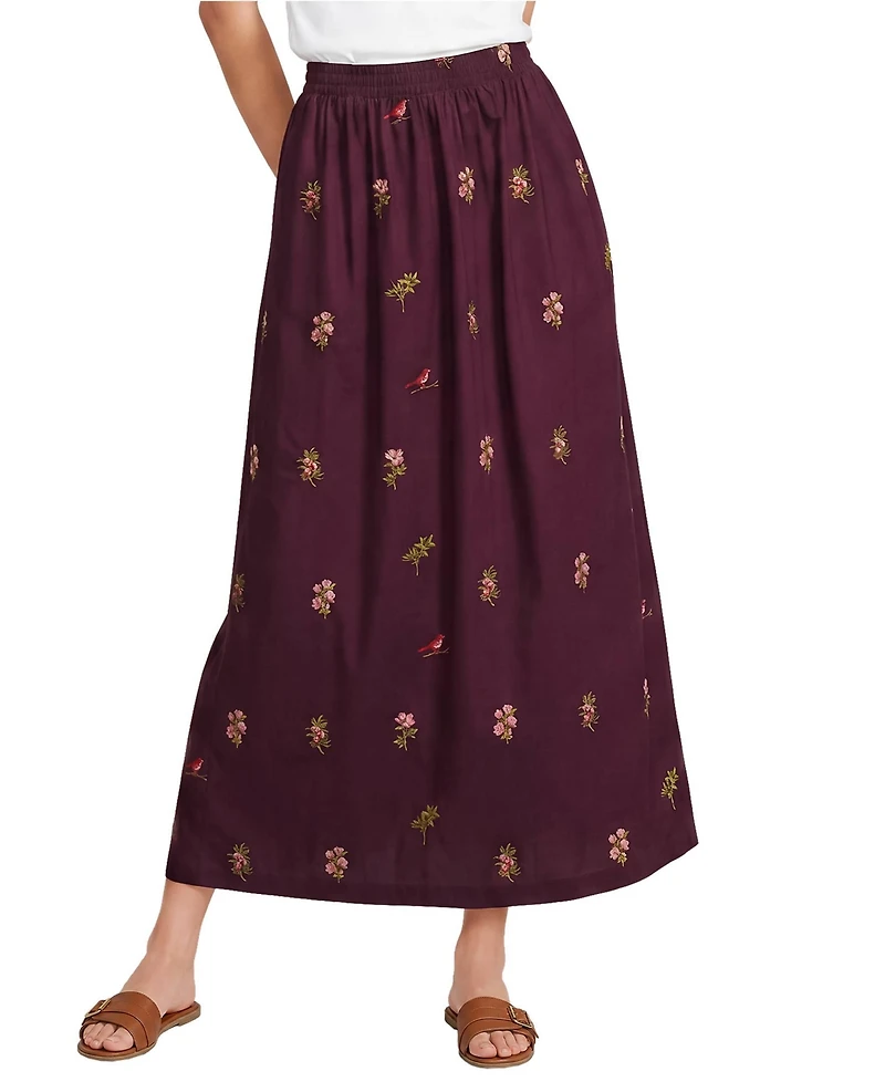 Lands' End Women's Poplin Pull On Maxi Skirt