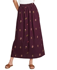 Lands' End Women's Poplin Pull On Maxi Skirt