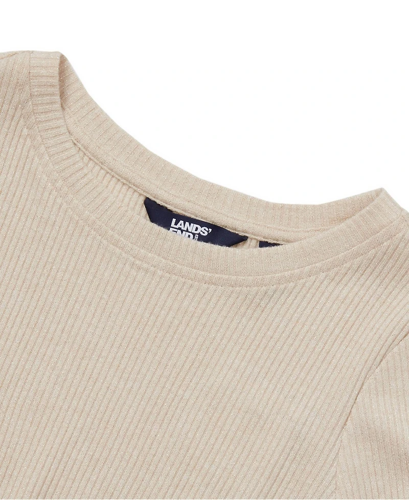 Lands' End Girls Long Sleeve Sparkly Knit Top