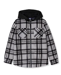 Lands' End Girls Long Sleeve Hooded Flannel