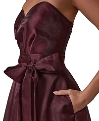 Donna Karan New York Petite Strapless Sweetheart Pleated Gown