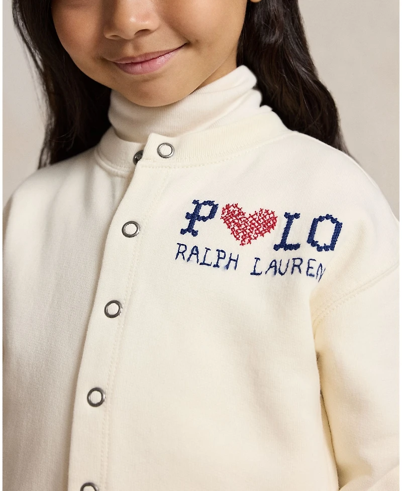 Polo Ralph Lauren Girls' 2T-6X Logo Fleece Cardigan