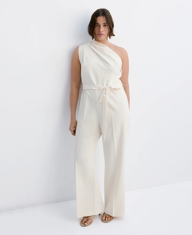 Mango Women's Asymmetric Belt Jumpsuit