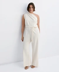 Mango Women's Asymmetric Belt Jumpsuit