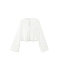 Mango Women's Floral Embroidery Cotton Blouse