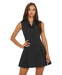 Alex & Sophia Women's Sleeveless Collared Neck Dress