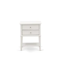 East West Furniture FN11F-1VL0C 2-Piece Platform Full Size Bedroom Set with 1 Mid Century Bed and a Bedroom Nightstand