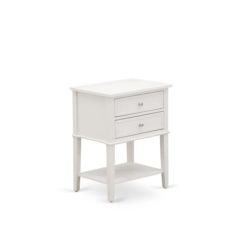 East West Furniture FN08F-1VL0C 2-Piece Platform Full Size Bed Set with 1 Full Bed and an End Table for bedroom