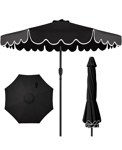 Best Choice Products 9ft Patio Market Umbrella with Scallop Trim, Fade-Resistant, Crank and Tilt, Wind Vent