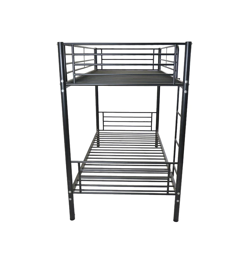 Slickblue Kids Twin Bunk Bed with Metal Frame, Ladder and Safety Guardrails