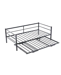 Slickblue Twin Convertible Metal Daybed with Pull-Out Trundle Bed