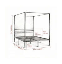 Slickblue Metal Canopy Bed Frame for Bedroom Decor