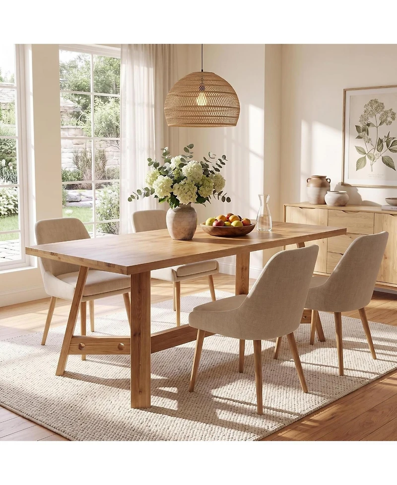 Tribesigns Dining Table,Farmhouse Brown Dinner Tables