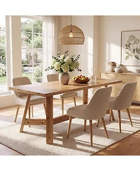 Tribesigns Dining Table,Farmhouse Brown Dinner Tables