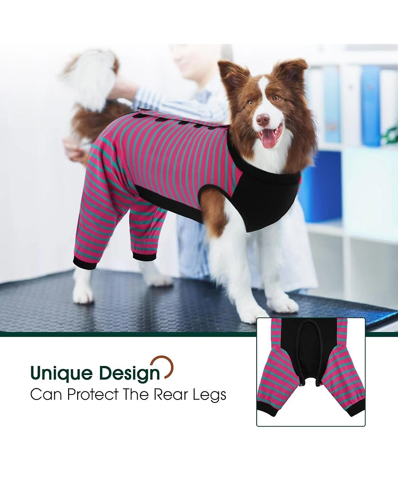 Soft Recovery Onesie Surgical Suit with Rear Leg Sleeve and Abdominal Coverage for Dogs