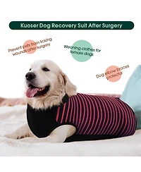 Soft Recovery Suit with Rear Leg Sleeve and Abdominal Coverage for Dogs