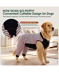 Soft Recovery Onesie Surgical Suit with Rear Leg Sleeves and Abdominal Coverage for Dogs