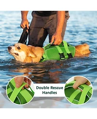 High-Flotation Ripstop Reflective Safety Life Vest for Dogs with Rescue Handle