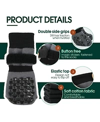 Double-Sided Grip Protective Dog Socks with Adjustable Straps for All Floors