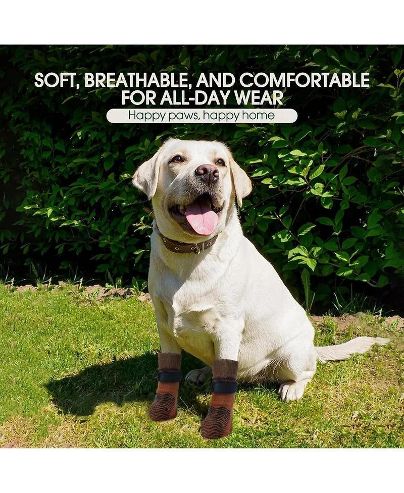 Anti-Slip Stretch Knit Dog Socks with Double-Sided Rubber Grippers for Indoor and Outdoor Paw Protection