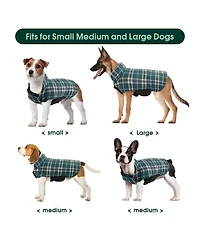 Reversible Waterproof Fleece-Lined Dog Jacket with Leash Access | Cold Weather Coat for Medium Dogs