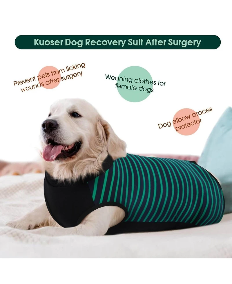Soft Recovery Onesie Surgical Suit with Rear Leg Sleeves and Abdominal Coverage for Dogs