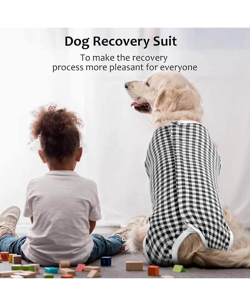 Cotton-Spandex Surgical Recovery Suit for Dogs, E-Collar Alternative Protective Onesie