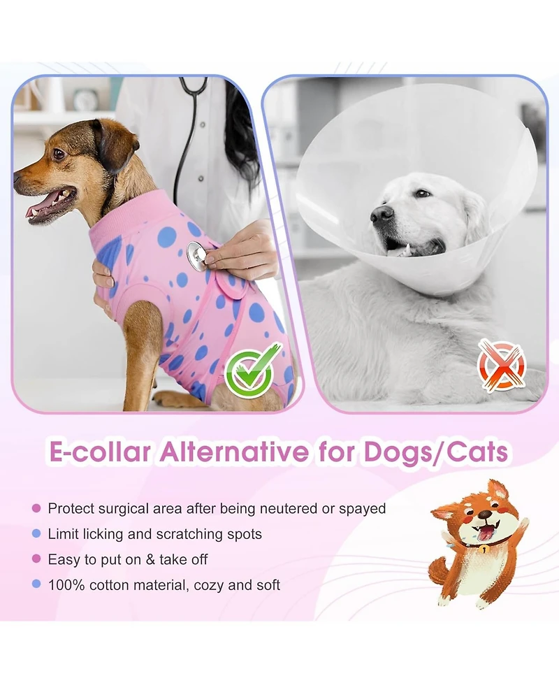 Soft Stretch Recovery Suit for Dogs, Post-Op Surgical Protective Bodysuit, E-Collar Alternative