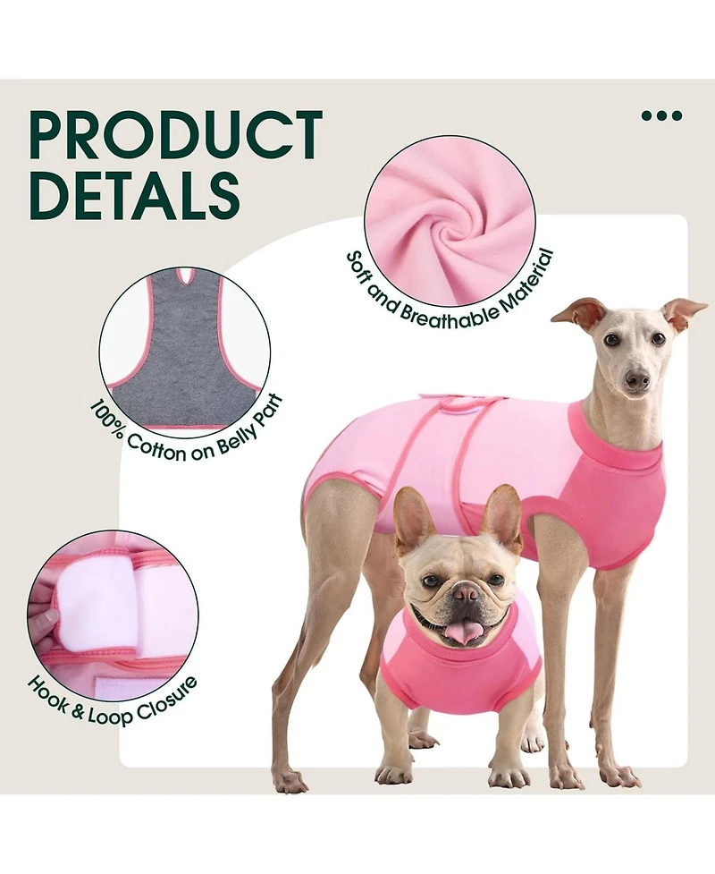 Cotton-Spandex Post-Surgery Recovery Bodysuit Onesie for Dogs