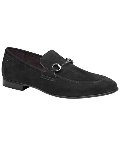 Johnston & Murphy Men's Elston Bit Suede Almond Toe Loafers
