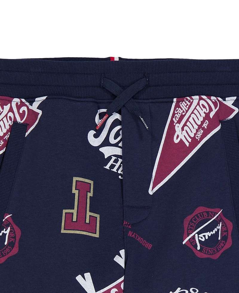 Tommy Hilfiger Boys' 8-20 Collegiate Aop Allover-Print Pull-On Ribbed-Cuff Joggers