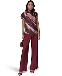 Donna Karan New York Women's High-Neck Asymmetrical Sleeveless Blouse