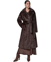 Donna Karan New York Women's Faux Fur Belted Coat