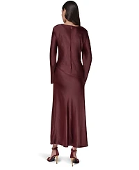 Donna Karan New York Women's Satin Cowl Neck A-Line Dress