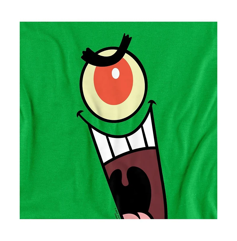 SpongeBob SquarePants Men's Plankton Sinister Face Graphic Classic-Fit T-Shirt